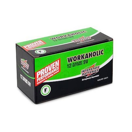 Interstate Batteries Interstate All Battery DRY0196 12 Pack Interstate Workaholic Alkaline Battery - 9V 186632